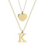 Heart Initial Layered Necklace | Personalized — view 3