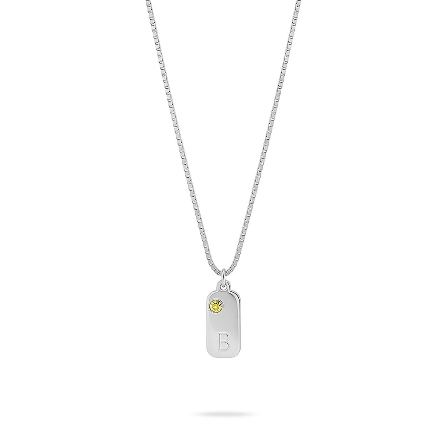 Initial Birthstone Charm Necklace