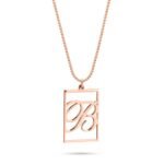 Initial Card Necklace | Personalized Rectangle Pendant — view 3