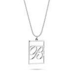Initial Card Necklace | Personalized Rectangle Pendant — view 1