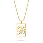 Initial Card Necklace | Personalized Rectangle Pendant — view 2