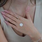 Initial Disc Birthstone Necklace — view 2