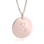 Initial Disc Birthstone Necklace — view 4