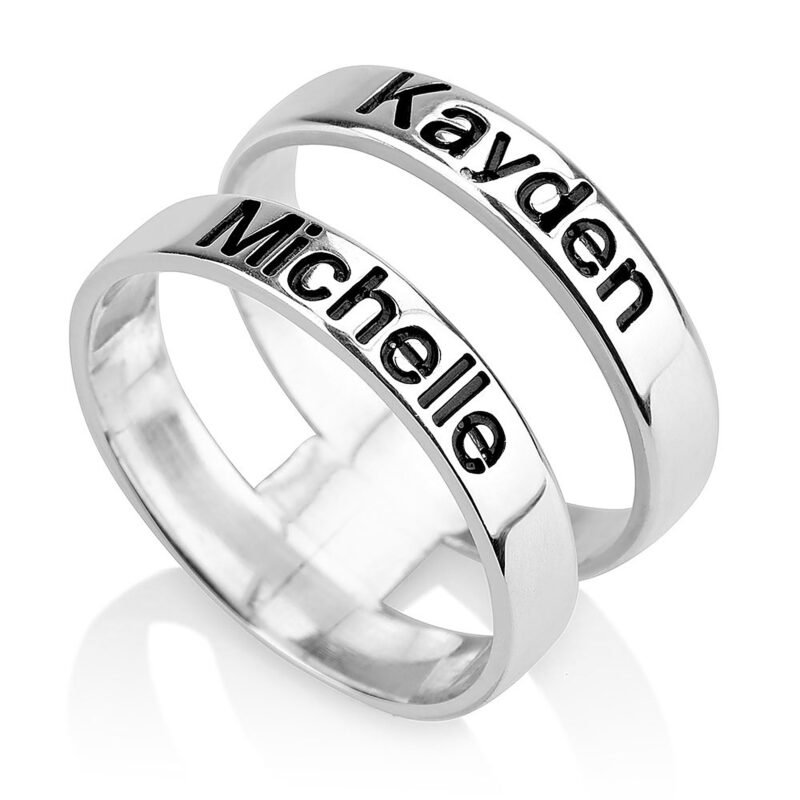 Layered Name Ring - 24K Gold Plating white background