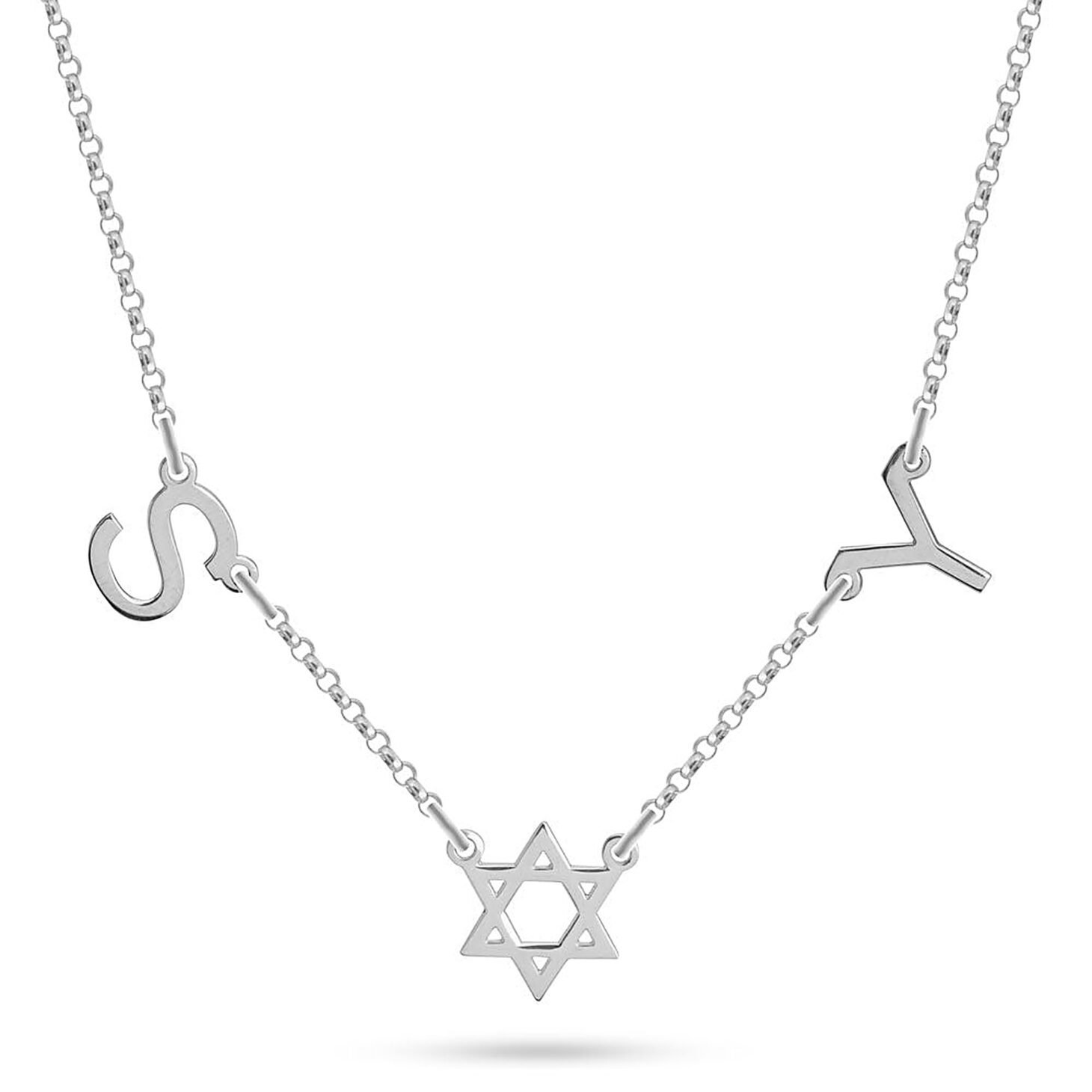 Layered Star of David Initial Choker