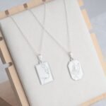 Line Art Woman’s Face Engraved Necklace — view 2