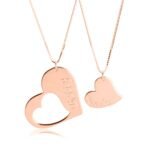 Mother Daughter Heart Necklace Set — view 3