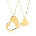 Mother Daughter Heart Necklace Set — view 2