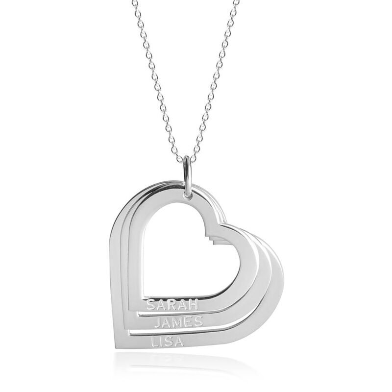 Mother's Heart Necklace - 24K Gold Plated white background
