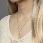 New Mom Baby Stats Necklace with Birthstone — view 4