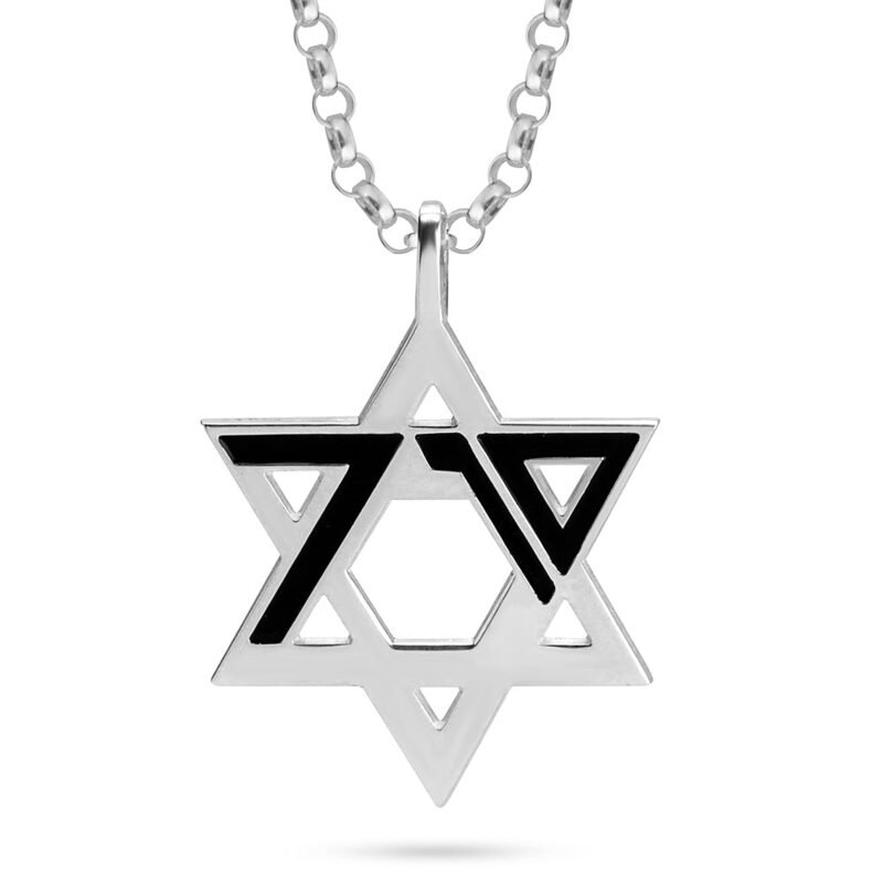 October Seventh Star of David Necklace - Sterling Silver white background