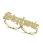 Old English Two Finger Name Ring — view 3
