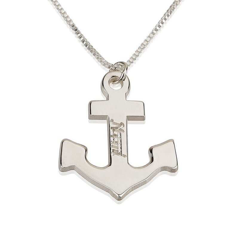 Personalized Anchor Necklace - Rose Gold Plating white background