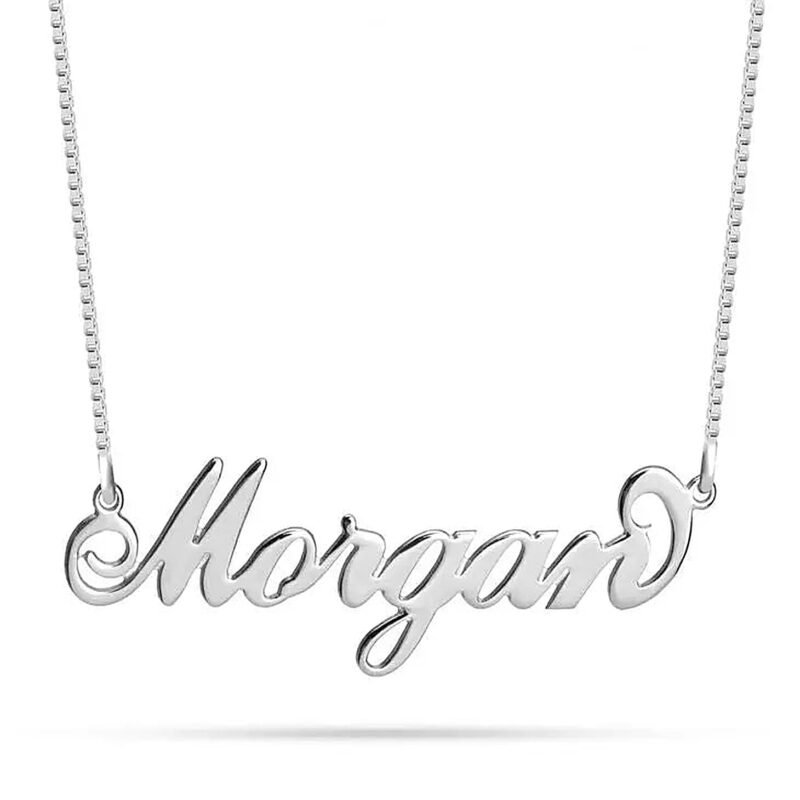 Custom Name Necklace - Carrie Style - 14K Gold white background