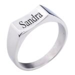 Personalized Curved Alphabet Signet Ring — view 1