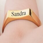 Personalized Curved Alphabet Signet Ring — view 2
