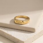 Personalized Curved Alphabet Signet Ring — view 3