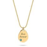 Personalized Engraved Birthstone Drop Necklace — view 3
