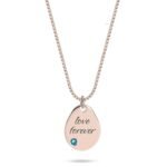 Personalized Engraved Birthstone Drop Necklace — view 4