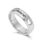 Personalized Engraved Ring with Cut Out Heart — view 1