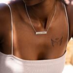 Roman Numeral Date Bar Necklace — view 5