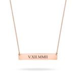 Roman Numeral Date Bar Necklace — view 3