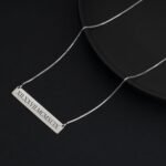 Roman Numeral Date Bar Necklace — view 4