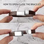 Roman Numeral Braided Leather Bracelet for Men — view 4
