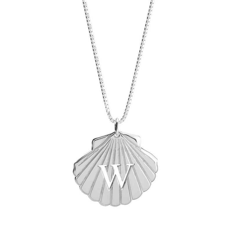 Seashell Necklace | Personalized Charm Pendant - 24K Gold Plating white background
