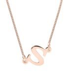 Sideways Initial Necklace | Modern Letter Pendant — view 3
