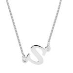 Sideways Initial Necklace | Modern Letter Pendant — view 1