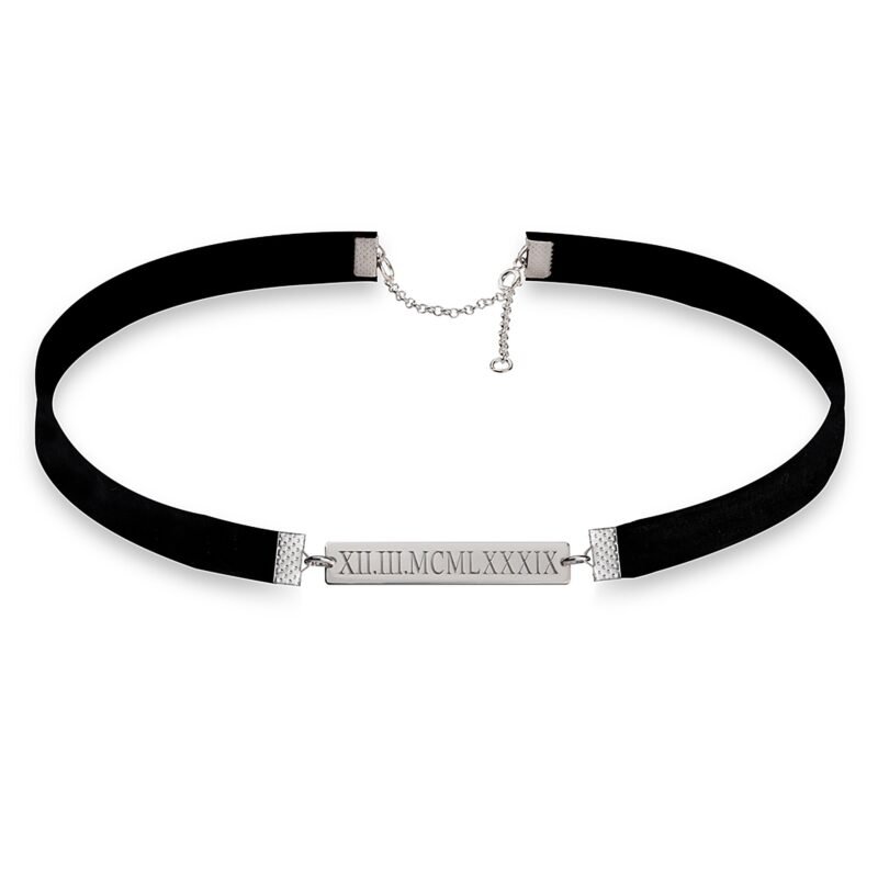 Split Choker with Roman Date - 24K Gold Plating white background