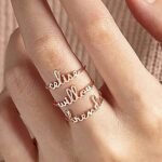 Minimalist Stackable Mom Name Ring — view 1