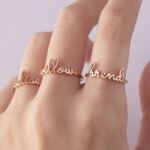 Minimalist Stackable Mom Name Ring — view 2
