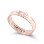 Thin Hammered Ring with Secret Engraving Inside — view 3