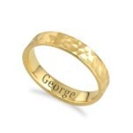 Thin Hammered Ring with Secret Engraving Inside — view 2