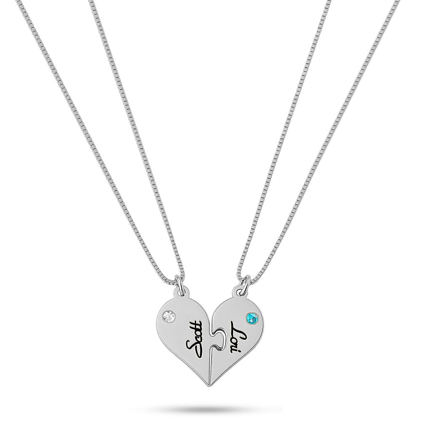 Two Half Heart Necklaces