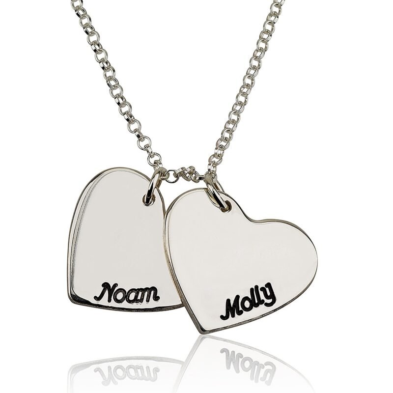 Two Hearts Necklace - Rose Gold Plating white background