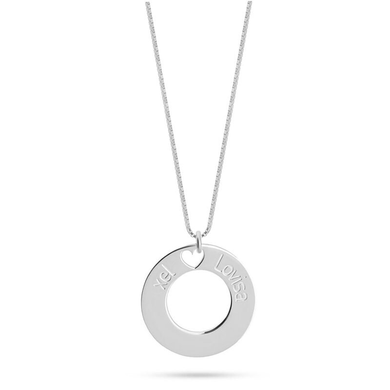 Two Names Circle Necklace - Rose Gold Plating white background