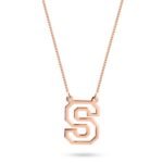 Varsity Initial Necklace – Bold Letter Pendant — view 3