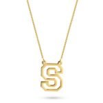 Varsity Initial Necklace – Bold Letter Pendant — view 2