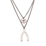 Wishbone Necklace with Initial — view 3