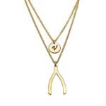 Wishbone Necklace with Initial — view 2